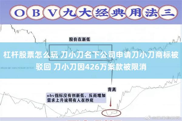 杠杆股票怎么玩 刀小刀名下公司申请刀小刀商标被驳回 刀小刀因426万案款被限消