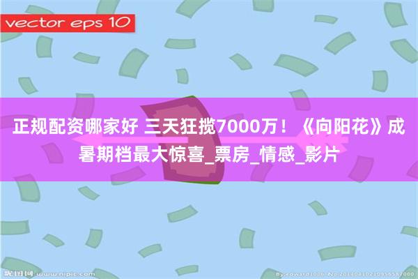 正规配资哪家好 三天狂揽7000万！《向阳花》成暑期档最大惊喜_票房_情感_影片