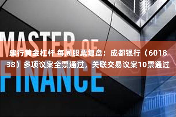 建行黄金杠杆 每周股票复盘：成都银行（601838）多项议案全票通过，关联交易议案10票通过