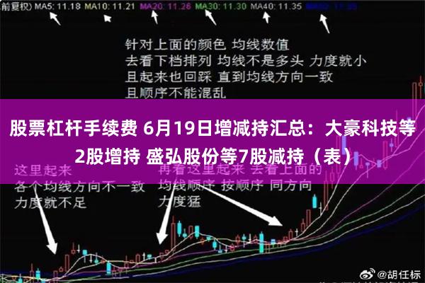 股票杠杆手续费 6月19日增减持汇总：大豪科技等2股增持 盛弘股份等7股减持（表）