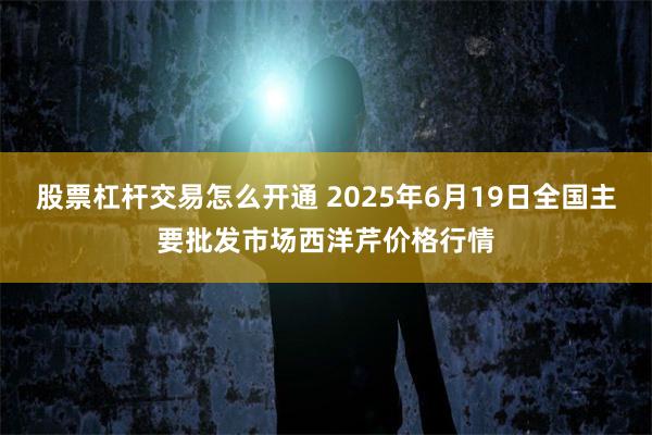股票杠杆交易怎么开通 2025年6月19日全国主要批发市场西洋芹价格行情