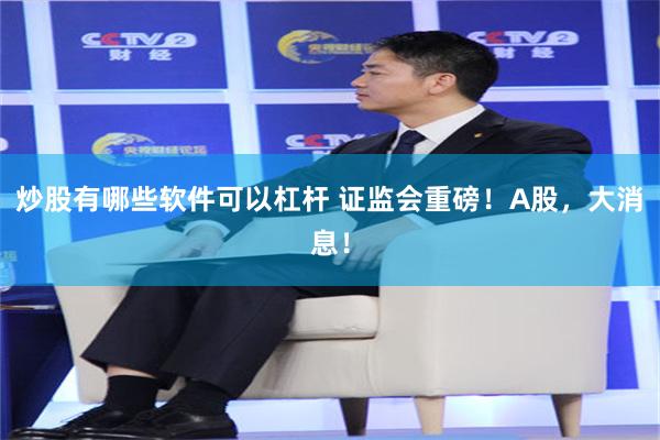 炒股有哪些软件可以杠杆 证监会重磅！A股，大消息！